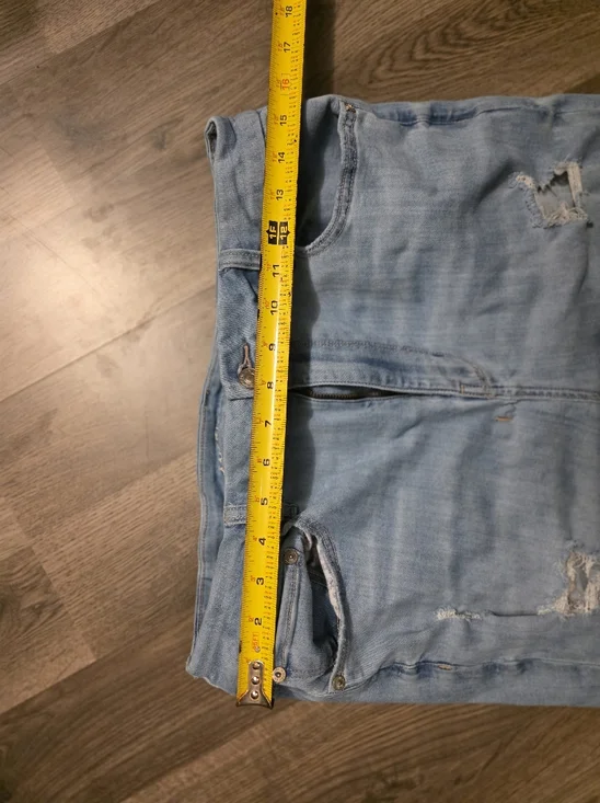 American Eagle Outfitters Light Blue Distressed Flare Jeans - Picture 2 of 6